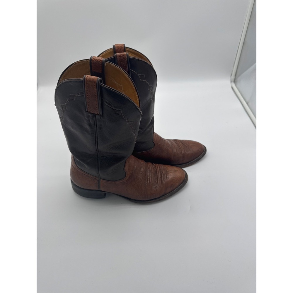 Vintage HONDO‎ Two-Tone Brown Leather Western Cowboy Boots Sz. 9 1/2 D